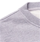 AMI - Logo-Appliquéd Mélange Loopback Cotton-Jersey Sweatshirt - Gray
