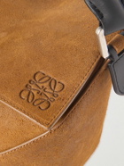LOEWE - Puzzle Edge Large Leather-Trimmed Logo-Debossed Suede Messenger Bag