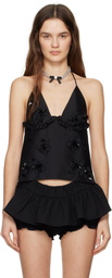 SHUSHU/TONG Black Embellished Corset Top