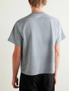 The Elder Statesman - Sunbleached Cotton and Cashmere-Blend Jersey T-Shirt - Blue