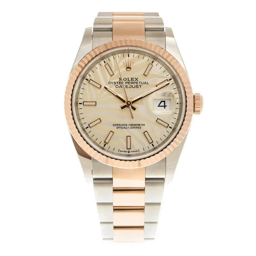 Rolex Datejust 36 Automatic Silver Palm Dial Watch 126231SSPLMO