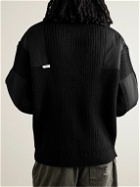 WTAPS - Commander Panelled Shell and Ribbed-Knit Sweater - Black
