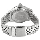 Gevril Wall Street GMT Black Dial Batman Bezel Mens Watch 4953B