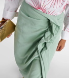 Dries Van Noten Gathered cotton midi skirt