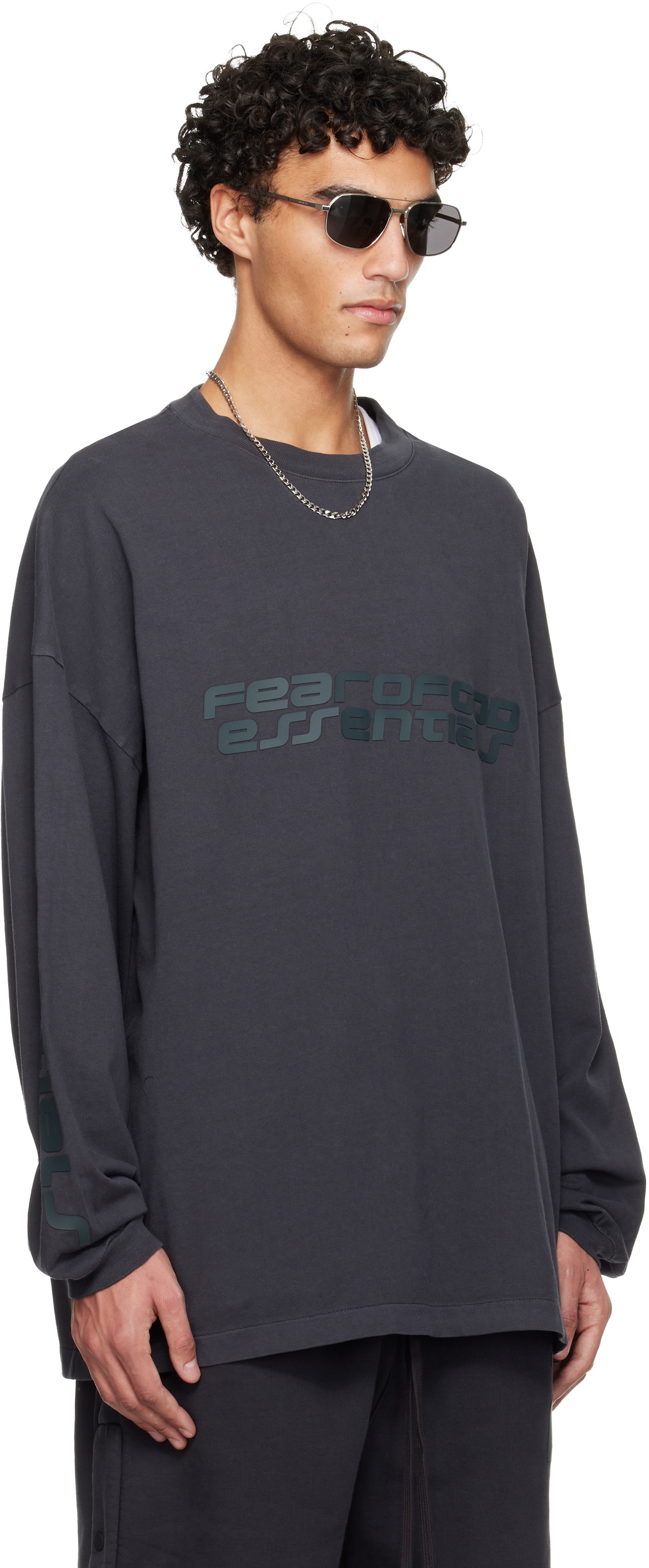 Fear of God ESSENTIALS Gray Holiday 90s Long Sleeve T-shirt