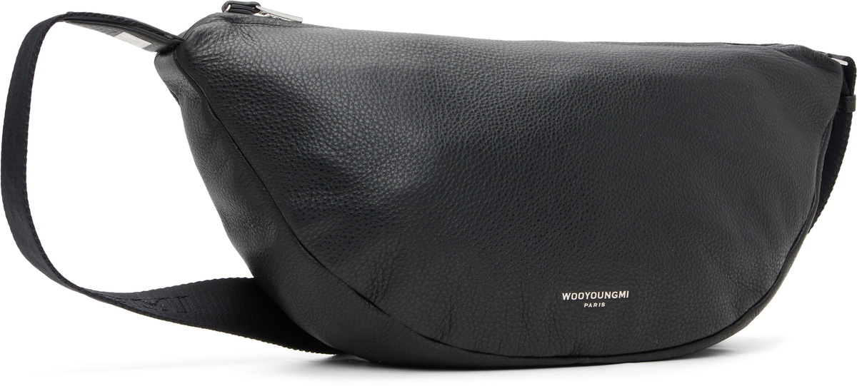 WOOYOUNGMI Black Leather Moon Bag