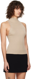 Courrèges Brown Mock Neck Rib Tank Top