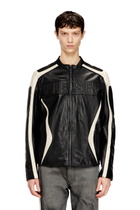 Diesel Colour-block leather biker jacket - Leather jackets Mens in Multicolor