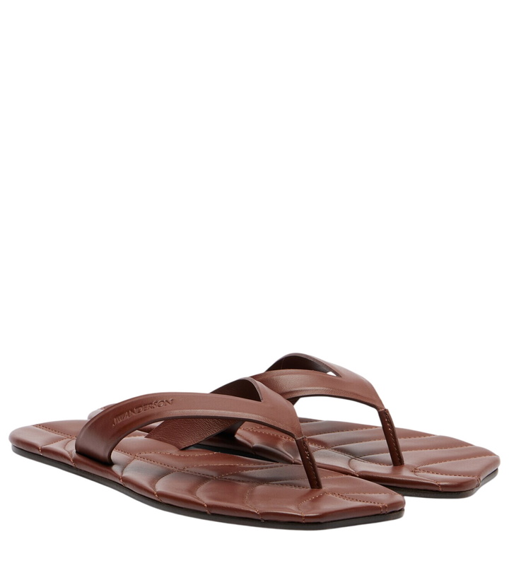 Photo: JW Anderson Leaf leather thong sandals