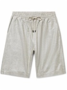 Zimmerli - Straight-leg Linen and Cotton-Blend Drawstring Shorts - Gray