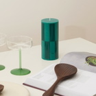 HAY Column Candle - Small in Green/Dark Green Large Check 