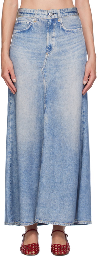 Photo: rag & bone Blue Liquid Miramar Skirt