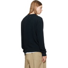Maison Margiela Navy Virgin Wool Crewneck Sweater