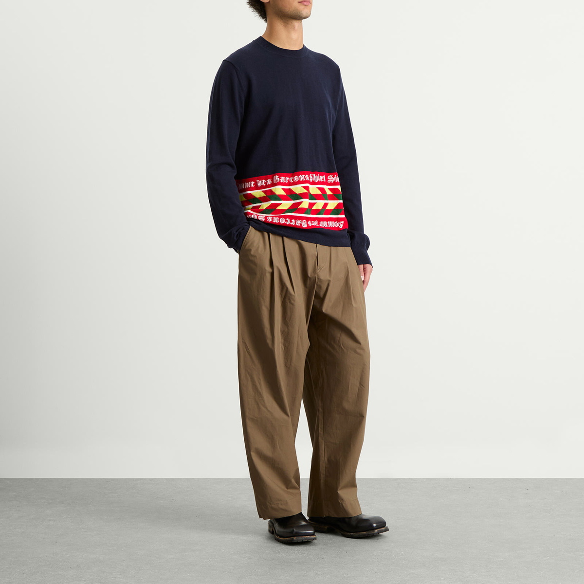 Comme des Garçons SHIRT Men's Football Scarf Knit in Navy
