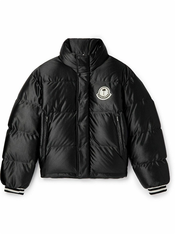 Photo: Moncler Genius - 8 Palm Angels Keon Logo-Appliquéd Quilted Shell Down Jacket - Black