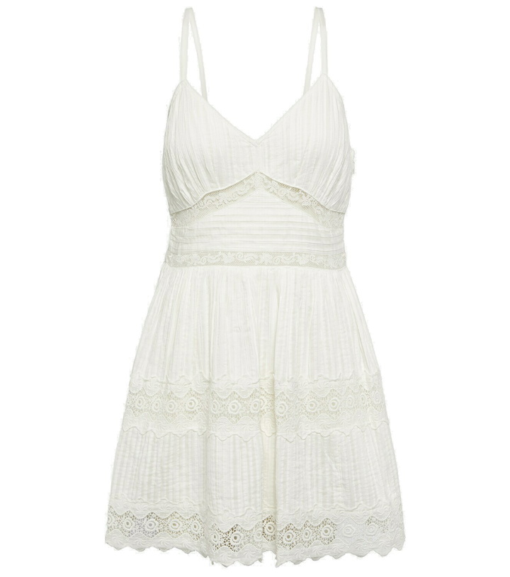 Photo: LoveShackFancy Cinnamon lace-trimmed cotton minidress