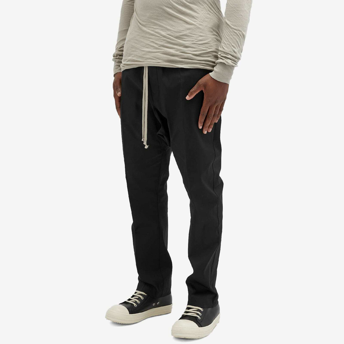 Rick Owens Men's Drawstring Long Pants in Black