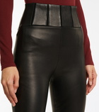 Alaïa High-rise leather leggings