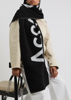 Acne Studios Toronto Logo Wool-blend Scarf - Black And White - One Size