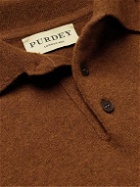 Purdey - Wool and Cashmere-Blend Polo Shirt - Brown