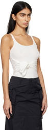 OPEN YY White Knotted Tank Top