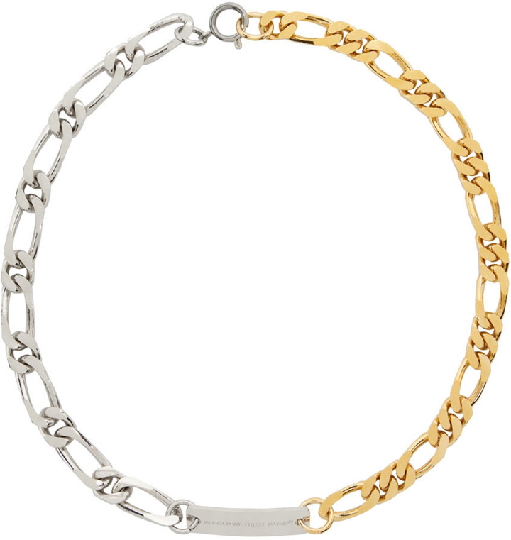 Photo: IN GOLD WE TRUST PARIS Silver & Gold Figaro Necklace