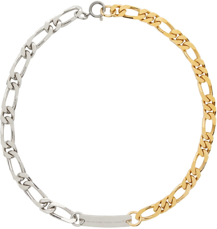 Photo: IN GOLD WE TRUST PARIS Silver & Gold Figaro Necklace