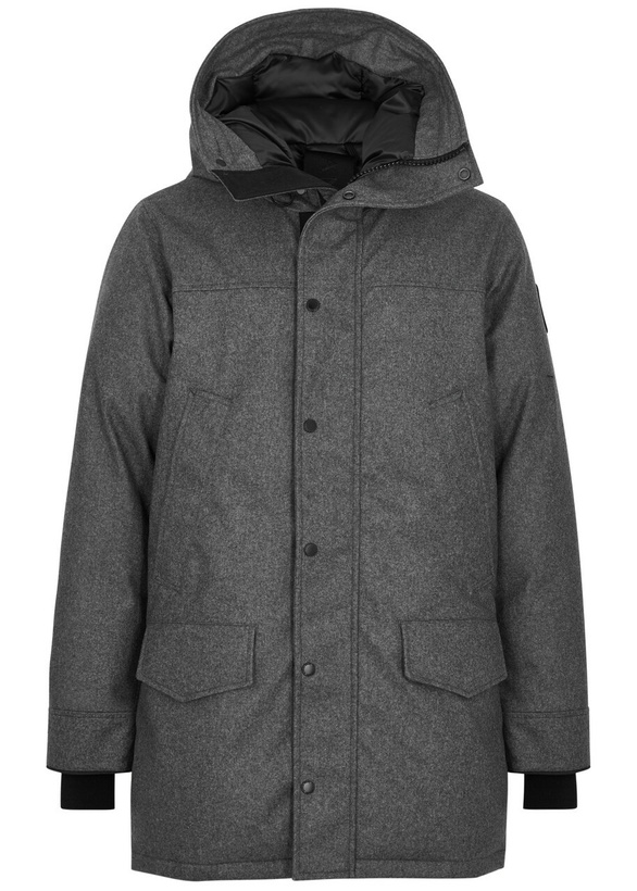 Photo: Canada Goose Langford Padded Wool-blend Parka Light Grey S, Men's Designer Parka, Male