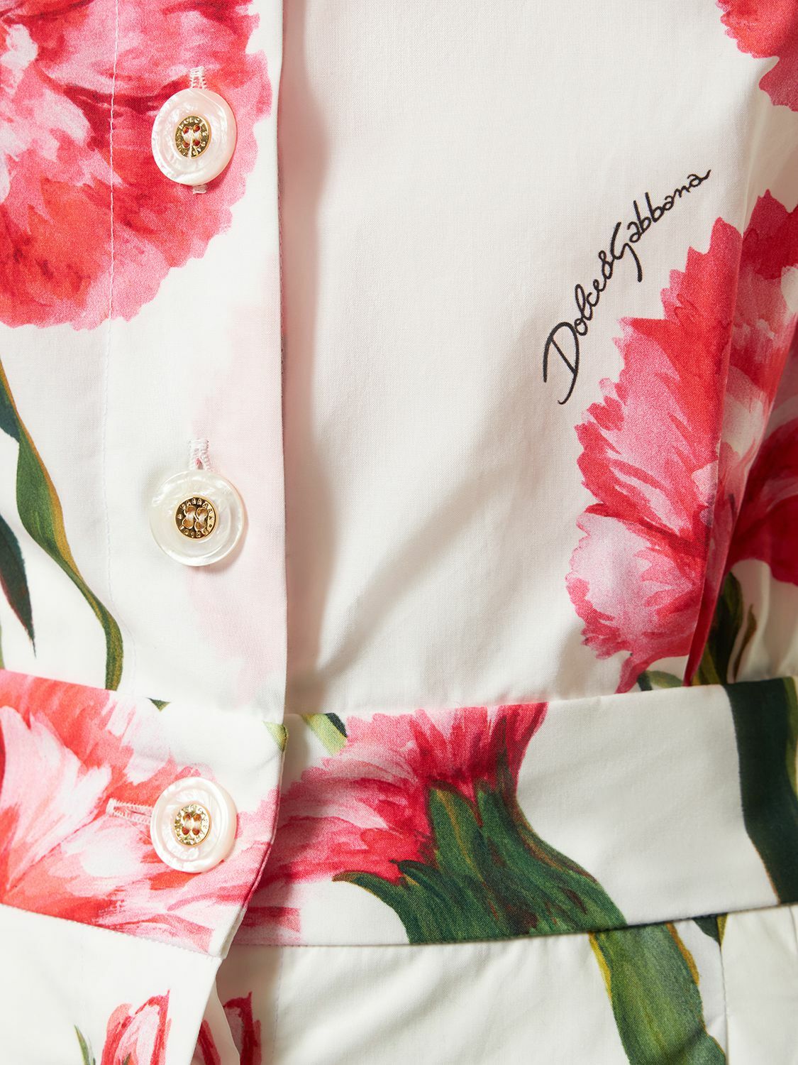 Dolce & Gabbana☆カーネーション プリント Playsuit DOLCE & GABBANA - Carnation Print Cotton Poplin Playsuit