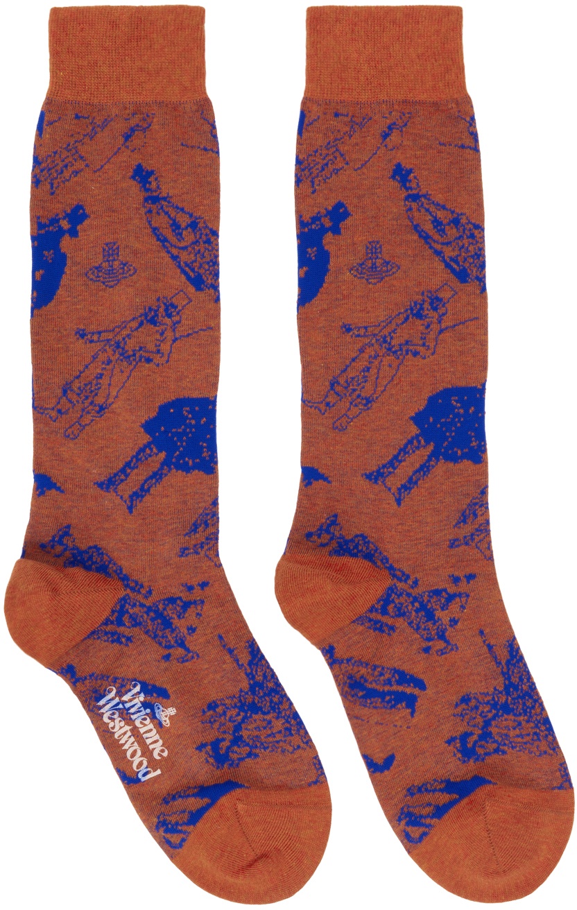 Photo: Vivienne Westwood Orange Evolution of Man Socks