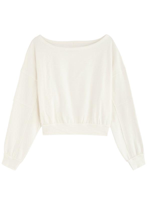 Photo: Free People Ife Stretch-cotton Sweatshirt Ivory