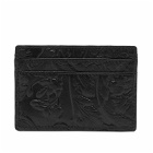 Versace Men's Barocco Embossed Leather Card Holder in Ruthenium 