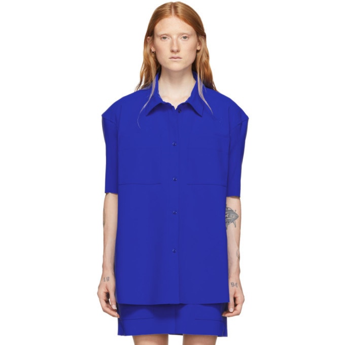 Photo: Nina Ricci Blue Bonded Jersey Short Sleeve Shirt