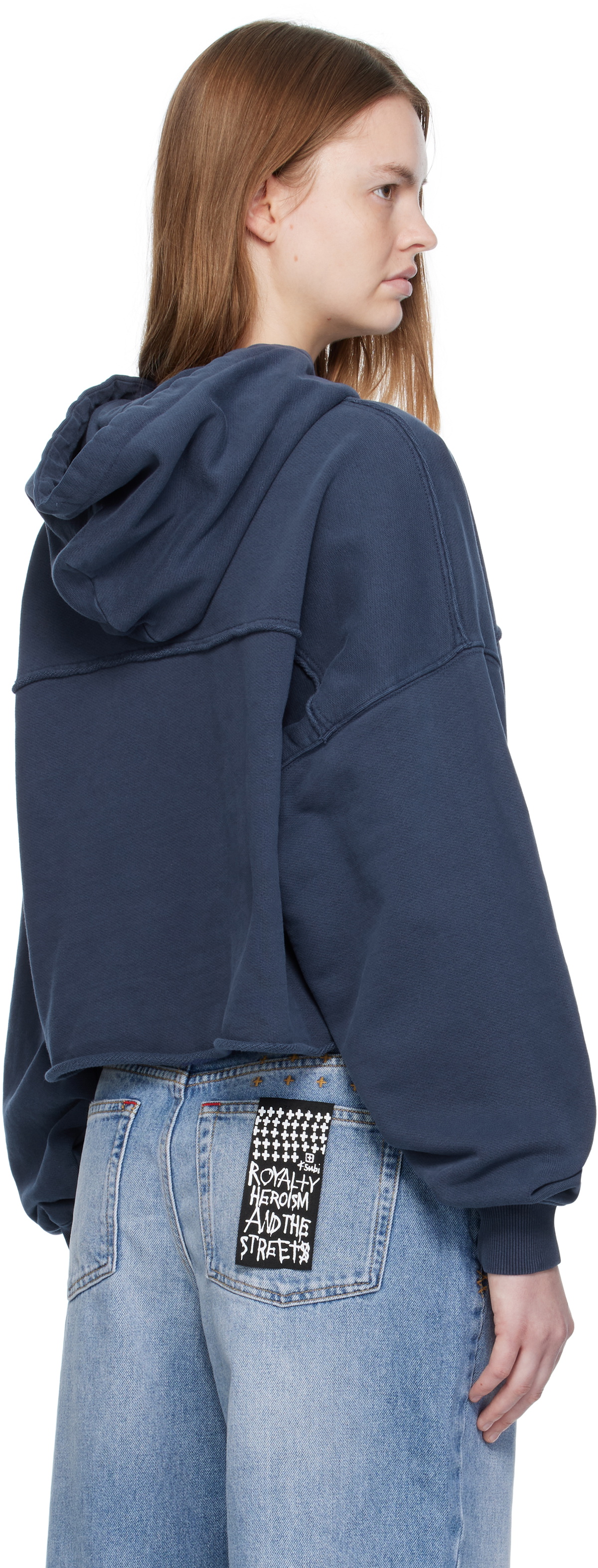 Ksubi Navy Oh G Cropped Hoodie