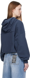 Ksubi Navy Oh G Cropped Hoodie