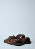 Gucci Logo Embossed Leather Slides