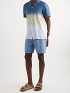 Altea - Martin Straight-Leg Garment-Dyed Linen Drawstring Shorts - Blue