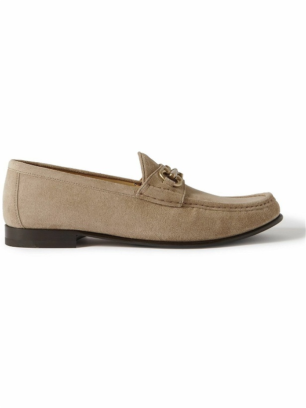 Photo: Brunello Cucinelli - Horsebit-Embellished Suede Loafers - Brown