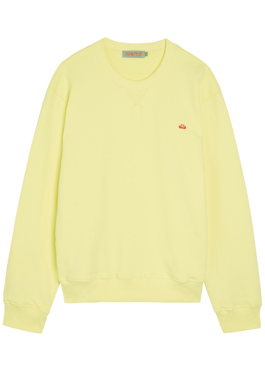 Spence Logo-embroidered Cotton Sweatshirt Yellow