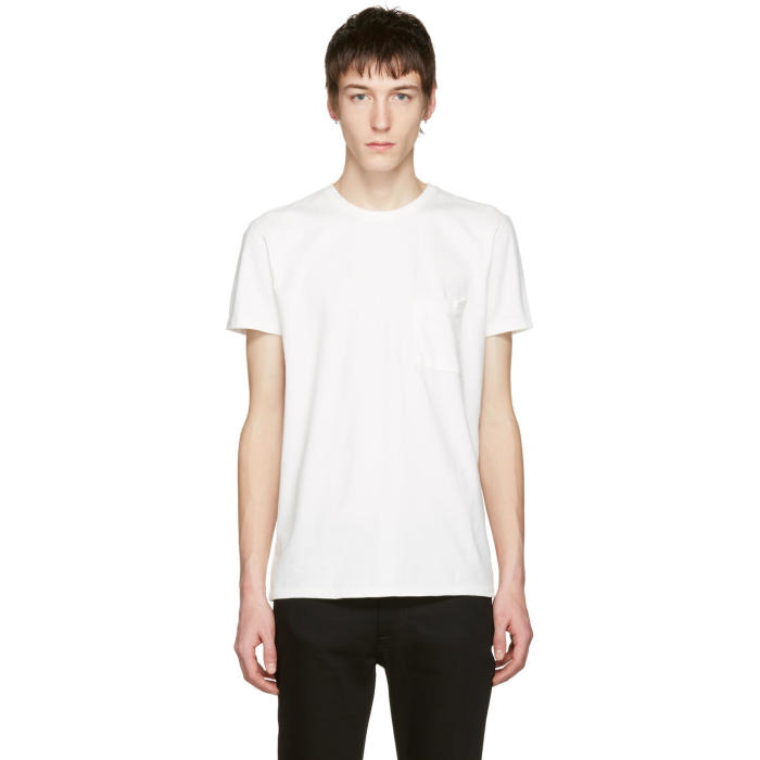 Photo: Nudie Jeans Off-White Anders Tilted Pocket T-Shirt
