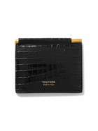 TOM FORD - Croc-Effect Leather Billfold Wallet and Money Clip