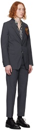 Dries Van Noten Gray Notched Suit