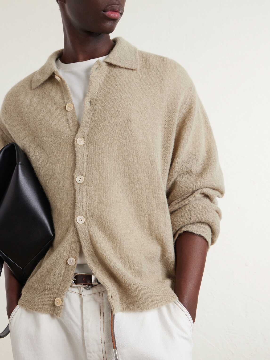 Our Legacy - Evening Polo Alpaca and Wool-Blend Cardigan - Neutrals