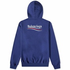 Balenciaga Men's Oversized Political Campiagn Hoody in Pacific Blue/White