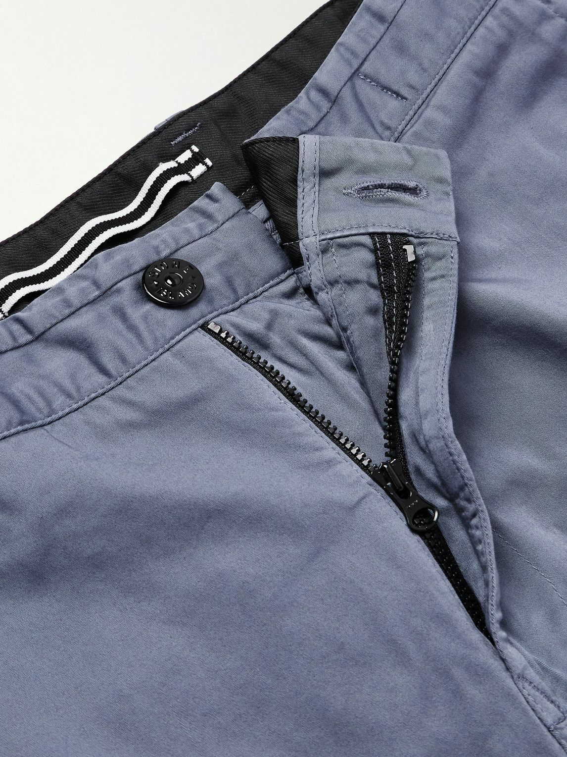 Stone Island - Straight-Leg Stretch Organic Cotton Satin-Twill Trousers - Blue