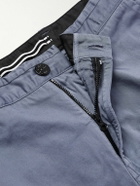 Stone Island - Straight-Leg Stretch Organic Cotton Satin-Twill Trousers - Blue