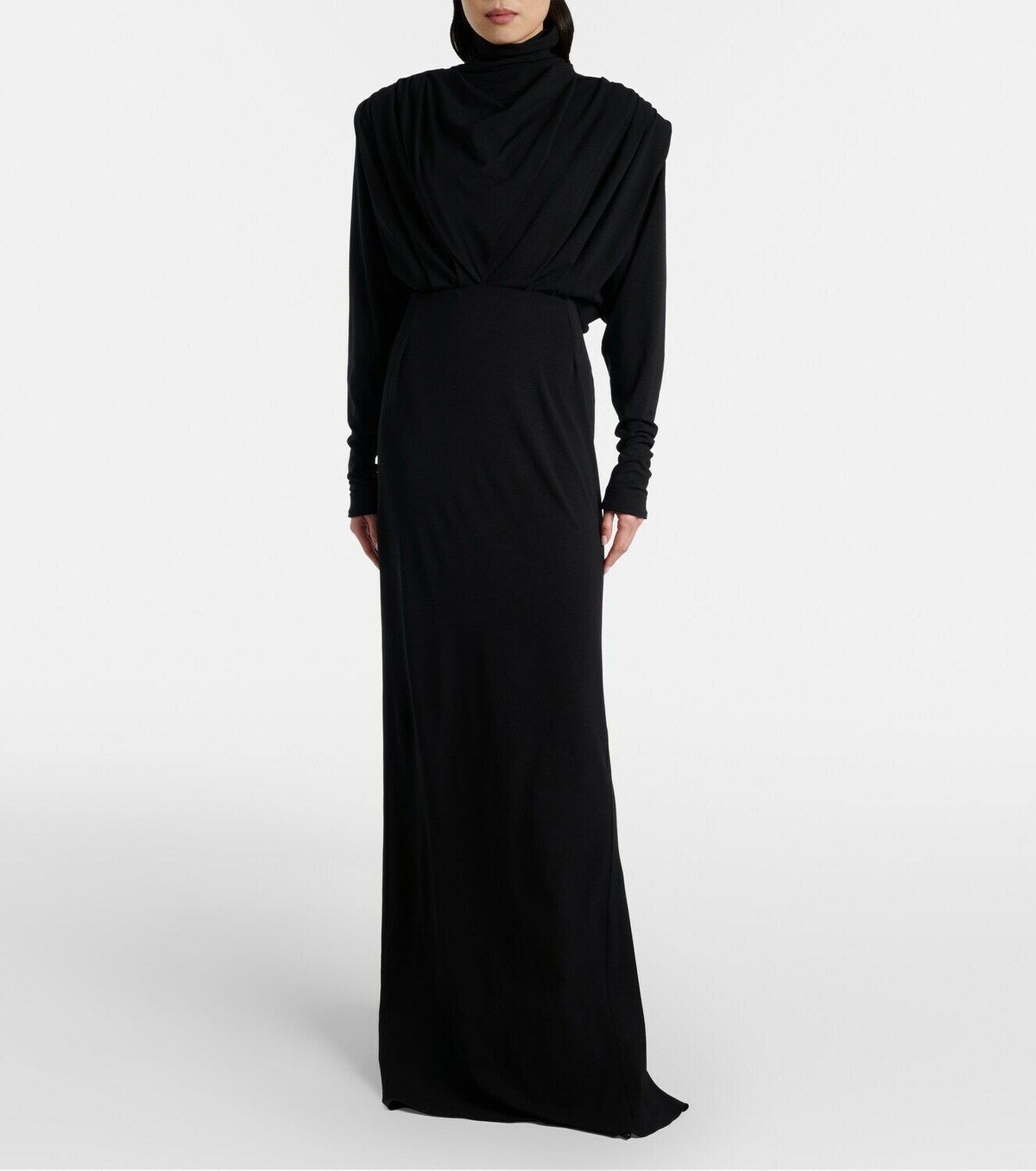 Mugler Draped jersey gown
