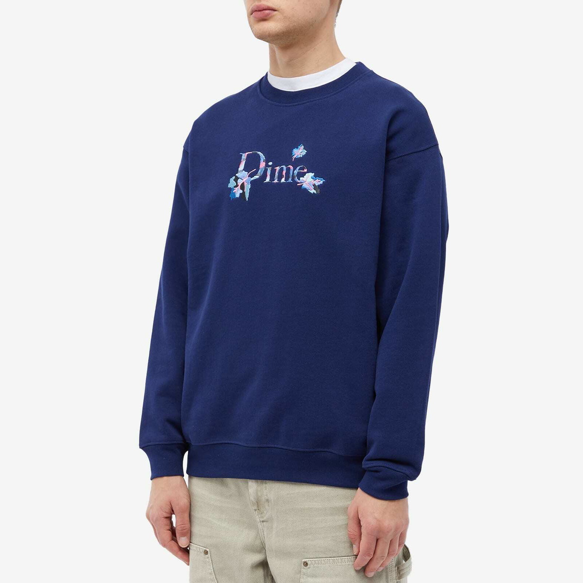 Dime Men's Classic Leafy Crew Sweat in Navy Dime