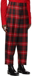 LU'U DAN SSENSE Exclusive Red Check Trousers