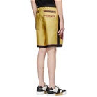 Dolce and Gabbana Yellow Silk Rose Bermuda Shorts